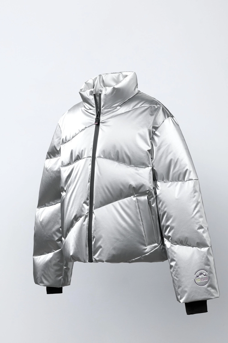 Пуховик с металлическим блеском, водоотталкивающий и ветрозащитный, коллекция лыжной экипировки с системой recco®