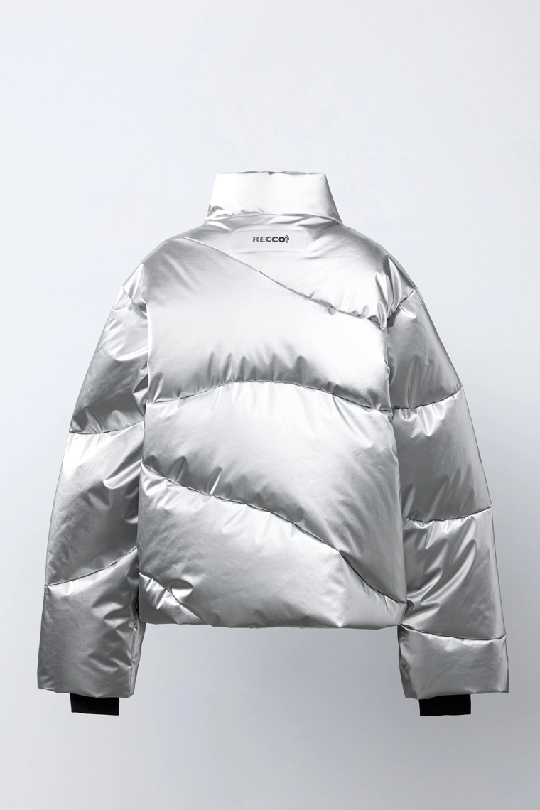 Пуховик с металлическим блеском, водоотталкивающий и ветрозащитный, коллекция лыжной экипировки с системой recco®