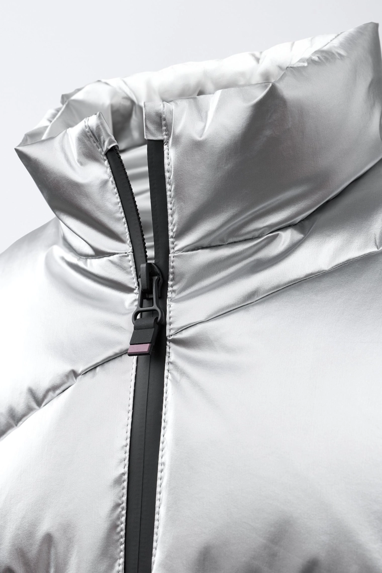 Пуховик с металлическим блеском, водоотталкивающий и ветрозащитный, коллекция лыжной экипировки с системой recco®