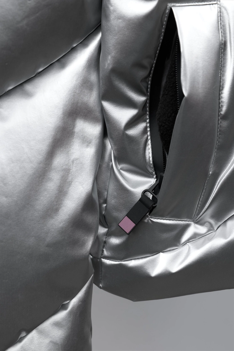 Пуховик с металлическим блеском, водоотталкивающий и ветрозащитный, коллекция лыжной экипировки с системой recco®