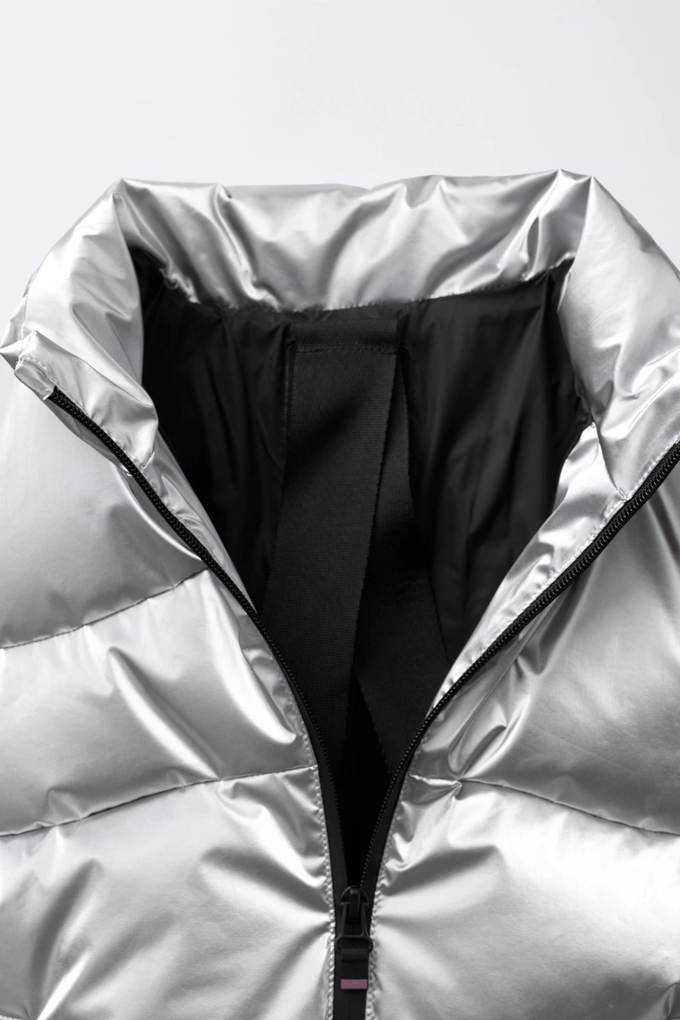 Пуховик с металлическим блеском, водоотталкивающий и ветрозащитный, коллекция лыжной экипировки с системой recco®