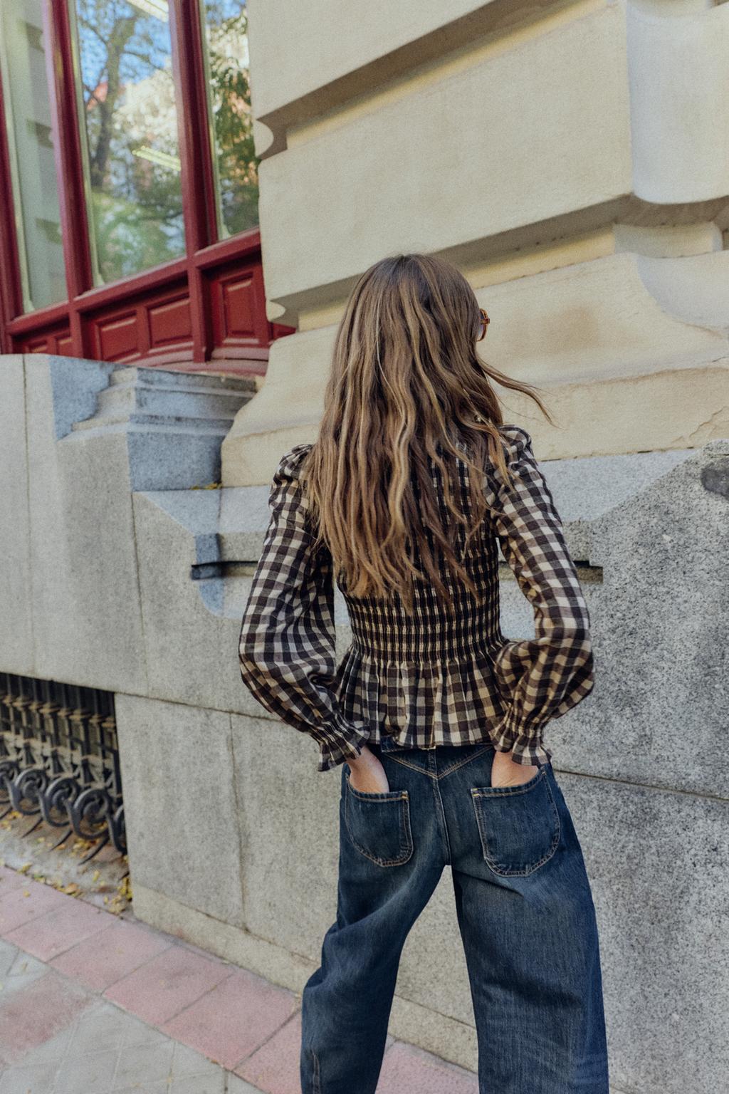 РУБАШКА В КЛЕТКУ С ЭЛАСТИЧНОЙ ОТДЕЛКОЙ