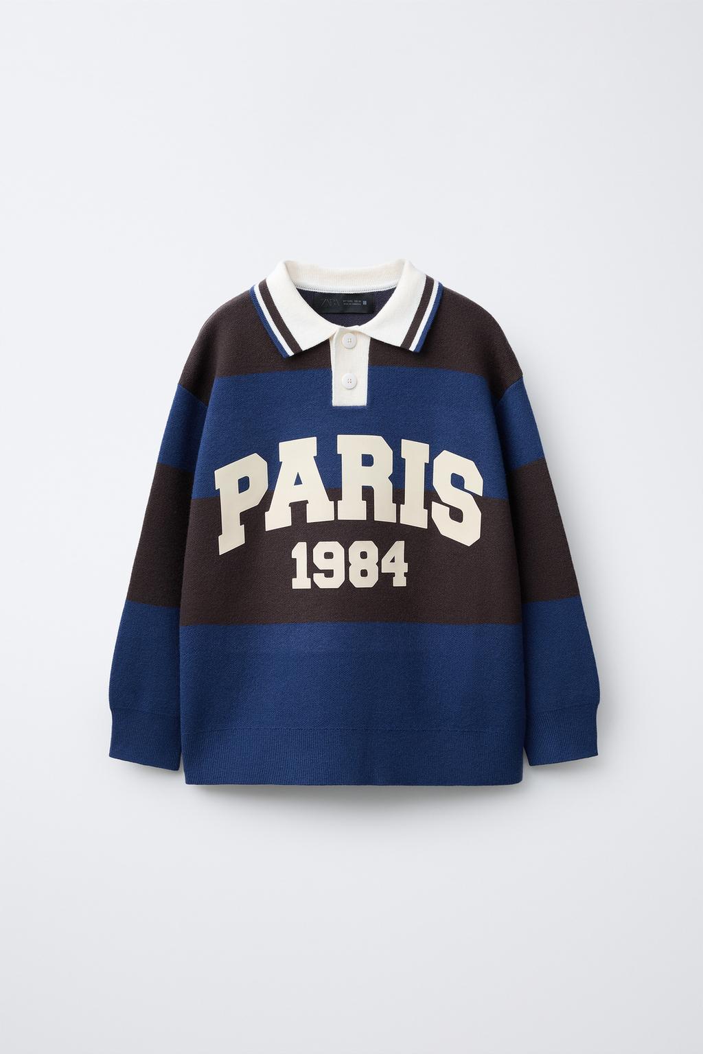 ВЯЗАНЫЙ ДЖЕРСИ ПОЛО В ПОЛОСКУ С ПРИНТОМ