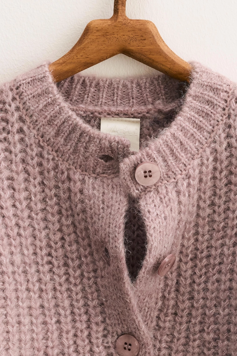 ZARA TIMELESS - КАРДИГАН КРУПНОЙ ВЯЗКИ С ШЕРСТЬЮ