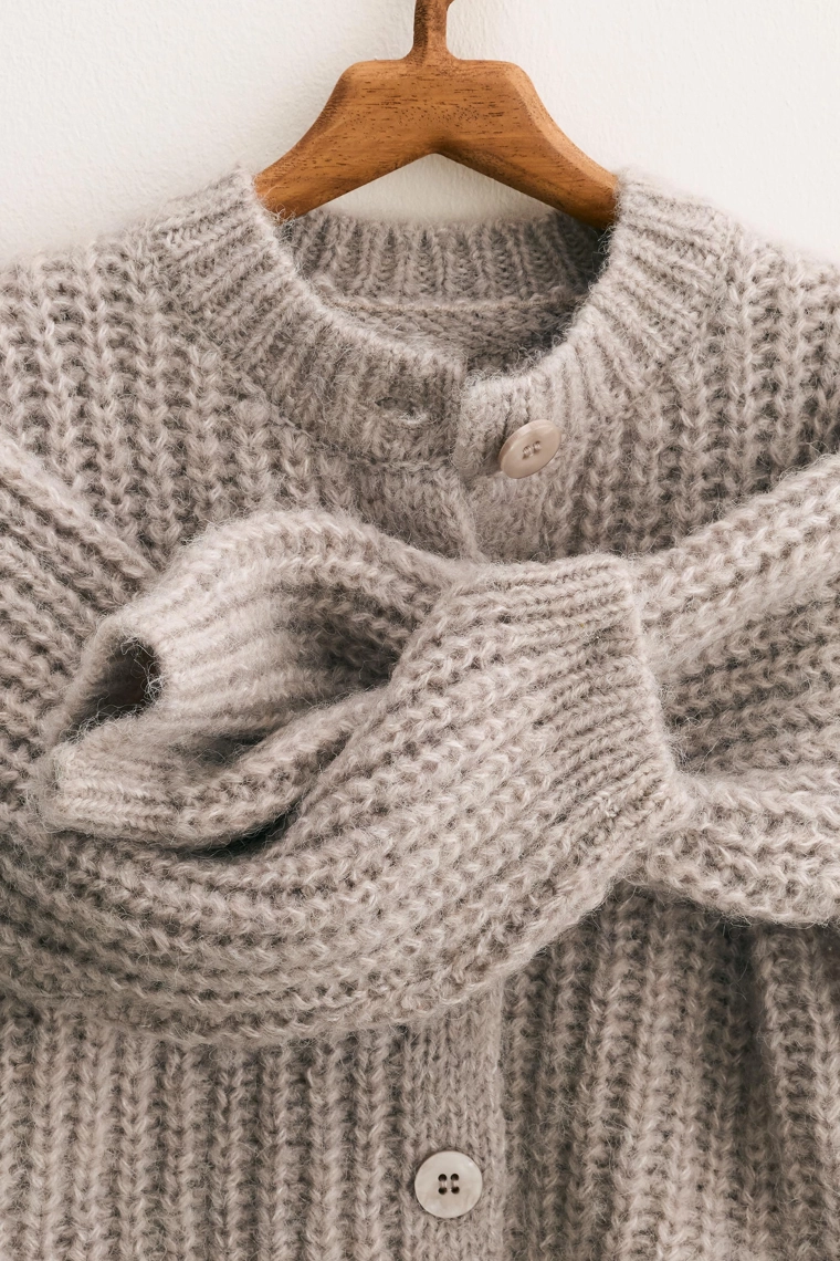 ZARA TIMELESS - КАРДИГАН КРУПНОЙ ВЯЗКИ С ШЕРСТЬЮ