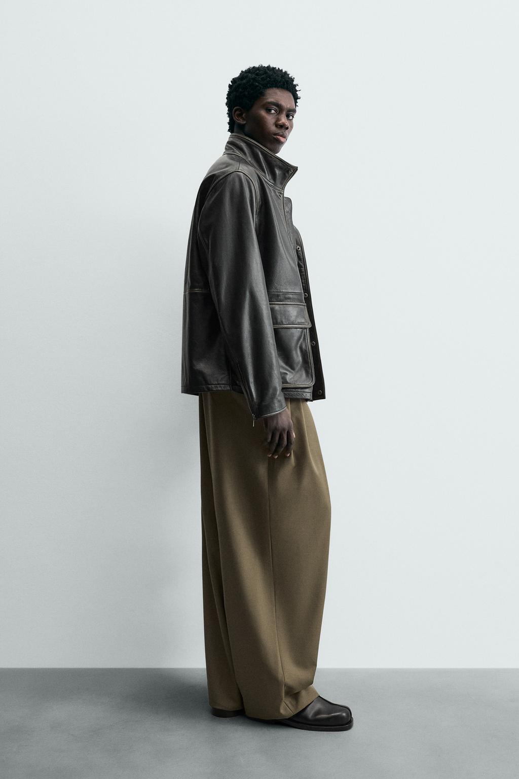 Кожаная куртка с карманами limited edition