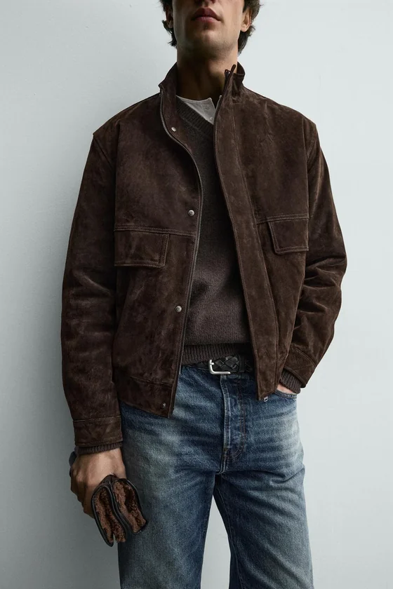 КУРТКА ИЗ КОЖИ СПИЛКА