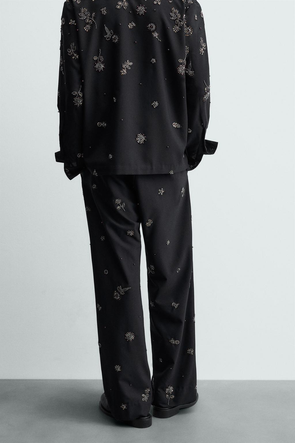 Брюки свободного кроя с пайетками limited edition