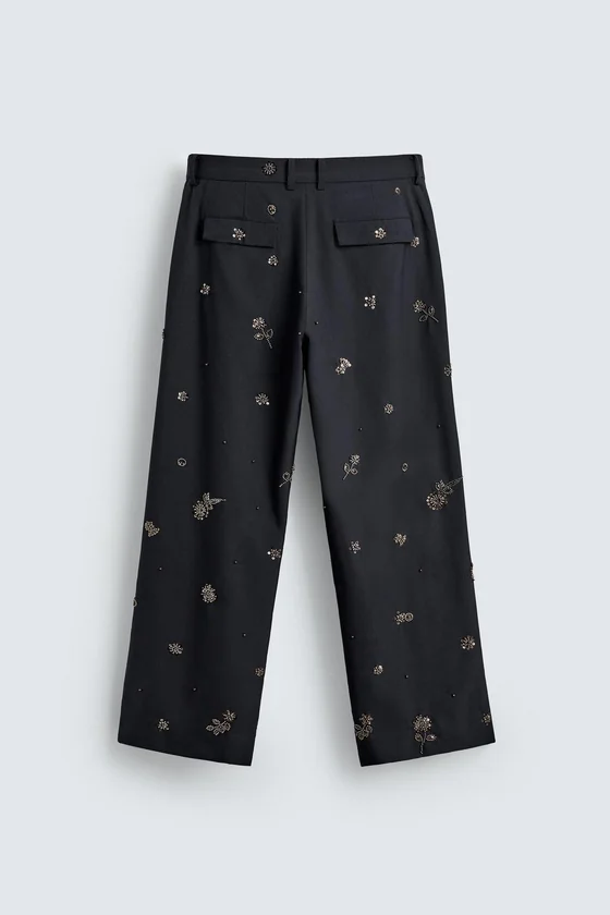 Брюки свободного кроя с пайетками limited edition