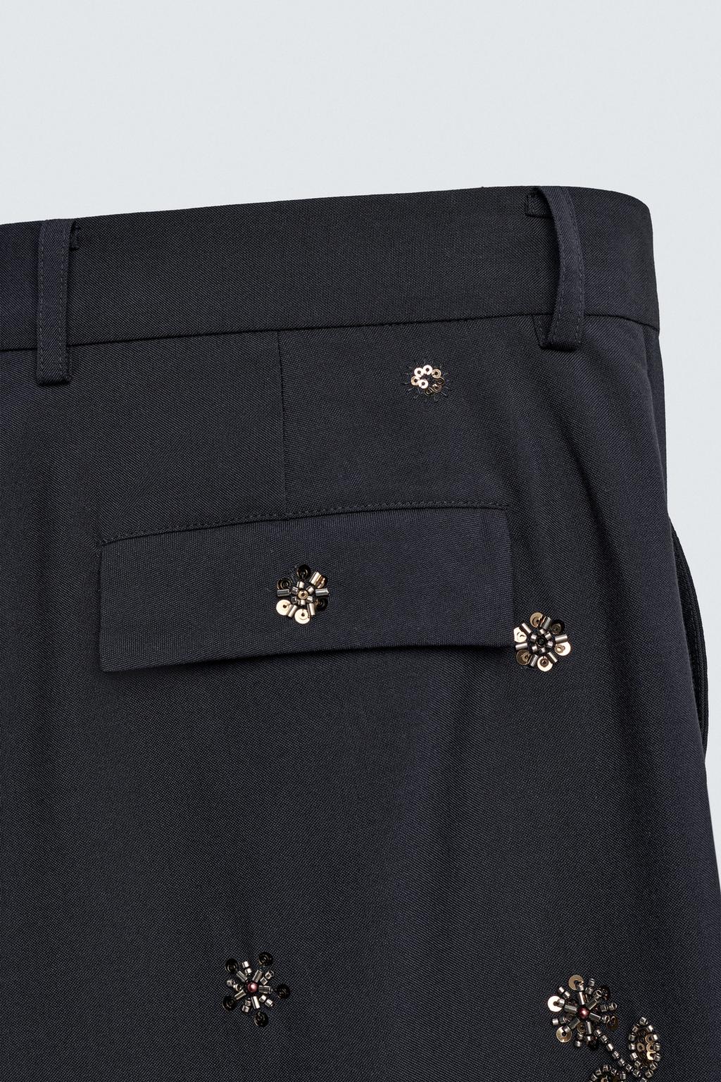 Брюки свободного кроя с пайетками limited edition