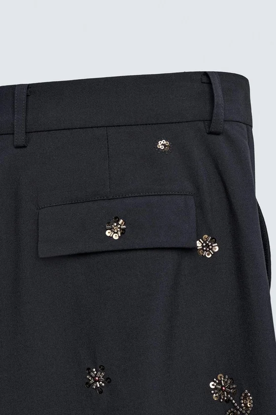 Брюки свободного кроя с пайетками limited edition