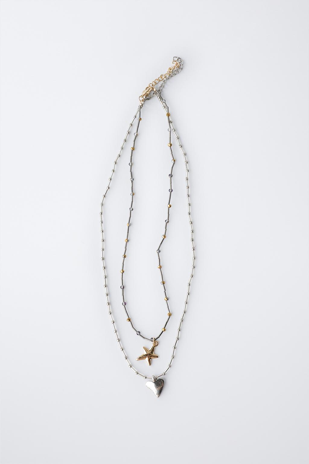 Набор из двух кулонов в виде сердца и звезды