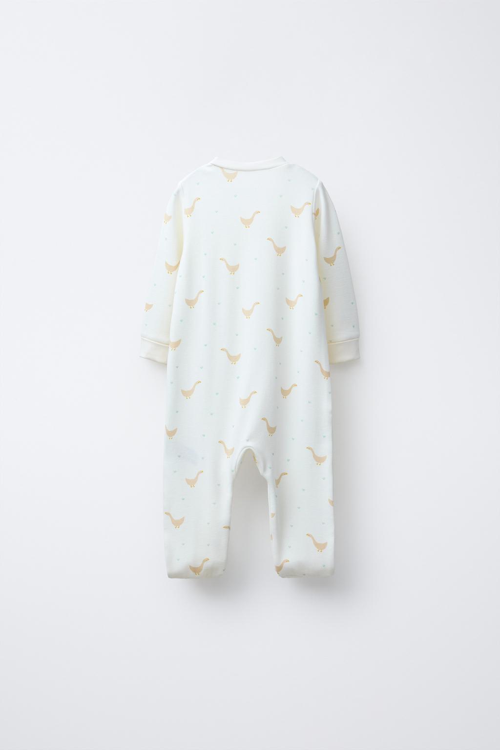 ТЕПЛЫЙ КОМБИНЕЗОН С УЗОРОМ «ГУСИ» И РЕГУЛИРУЕМЫМИ ШТАНИНАМИ