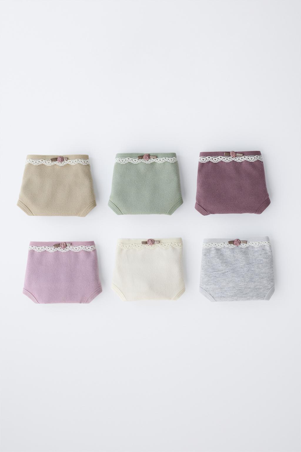 1,5–6 ЛЕТ/ НАБОР ИЗ ШЕСТИ ТРУСОВ С КРУЖЕВОМ