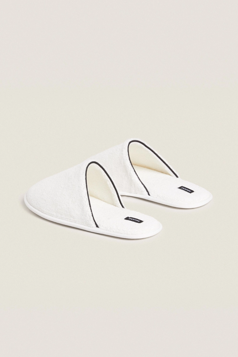 Тапочки из махрового хлопка с обрамлением