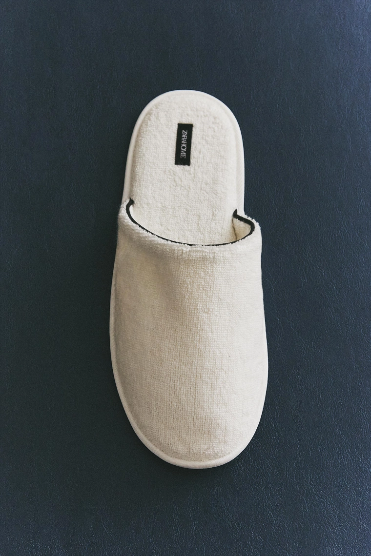 Тапочки из махрового хлопка с обрамлением