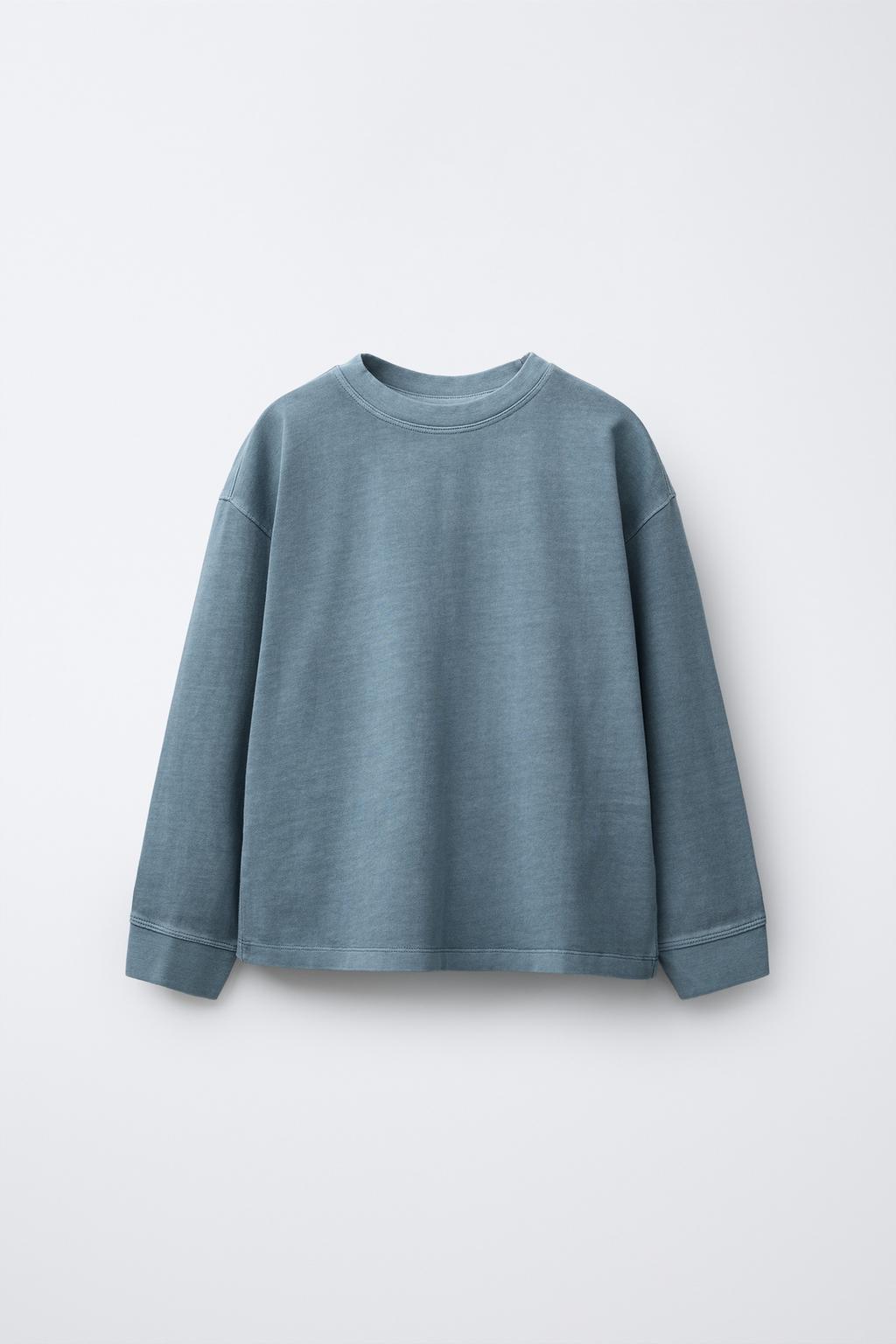 ФУТБОЛКА ИЗ ПЛОТНОЙ ТКАНИ С ЭФФЕКТОМ ПОТЕРТОСТИ