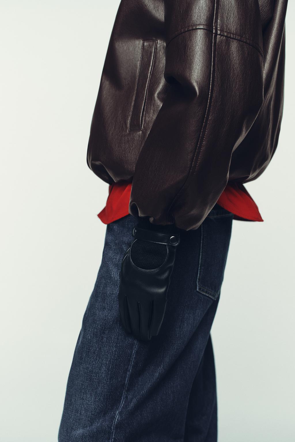 ПЕРЧАТКИ ИЗ ИСКУССТВЕННОЙ КОЖИ И ТРИКОТАЖА