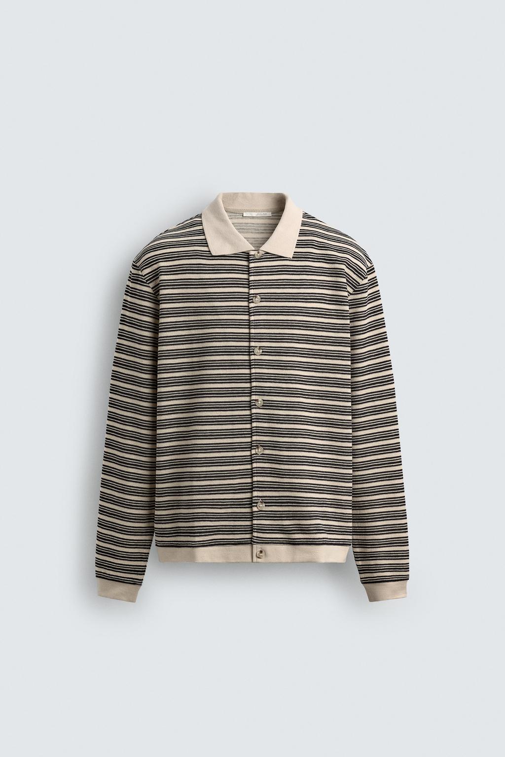 КУРТКА В ПОЛОСКУ С РЕЛЬЕФНЫМ УЗОРОМ