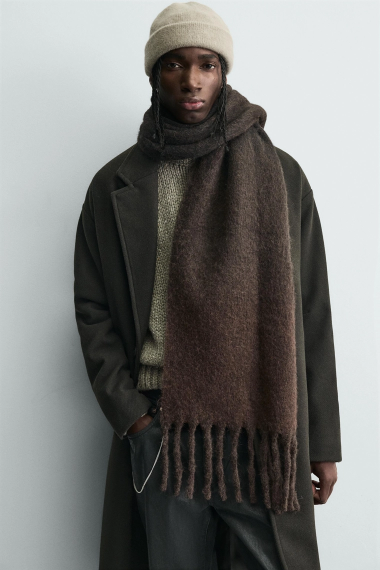 ШАРФ С НАЧЕСОМ И БАХРОМОЙ