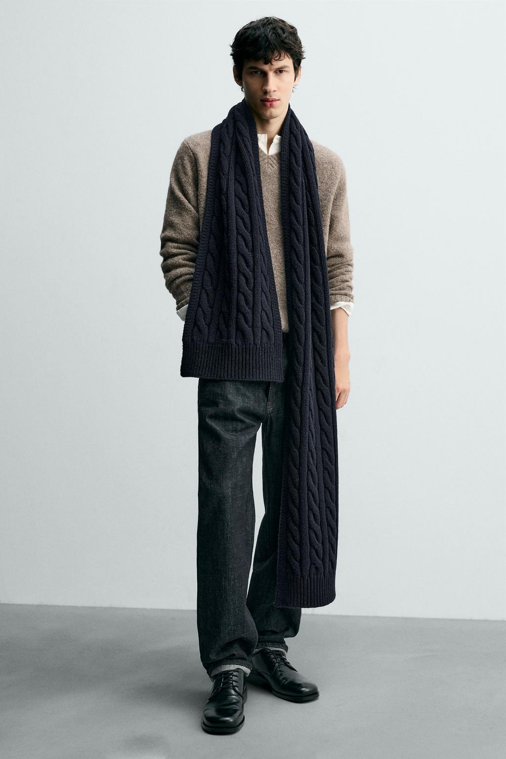 ШАРФ С КОСАМИ ИЗ 100% ШЕРСТИ