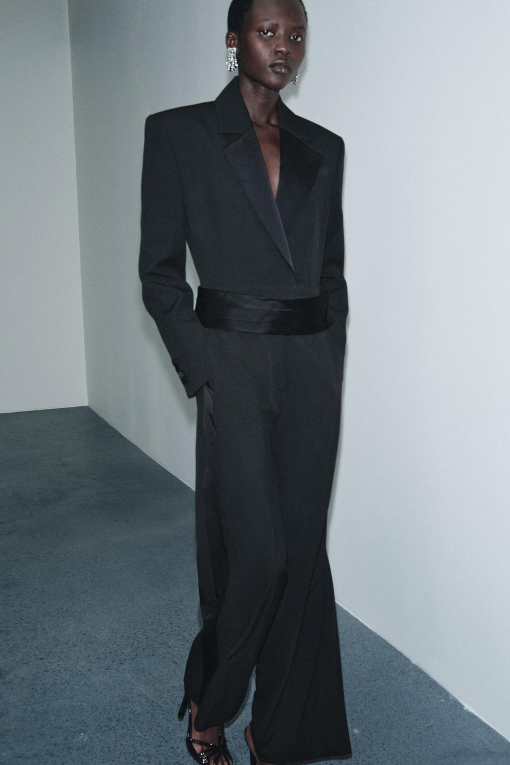 КОМБИНЕЗОН СО СМОКИНГОМ И ПОЯСОМ — ZW COLLECTION LIMITED EDITION