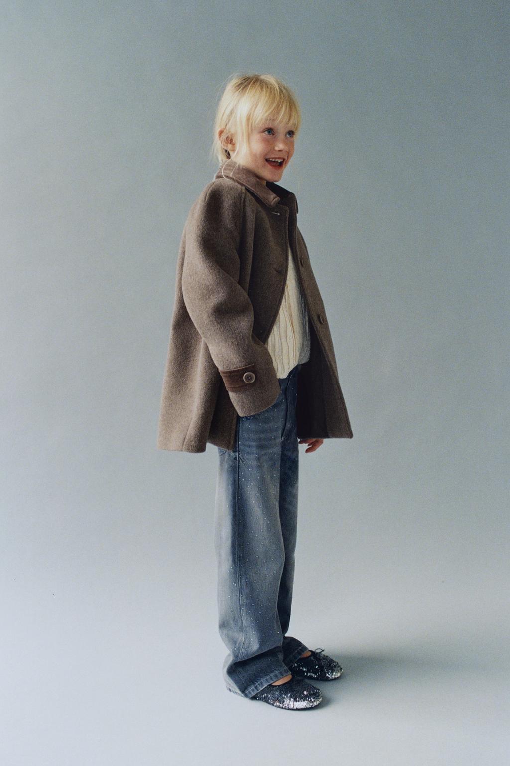 ПАЛЬТО ИЗ КОНТРАСТНОГО ВЕЛЬВЕТА С ШЕРСТЬЮ