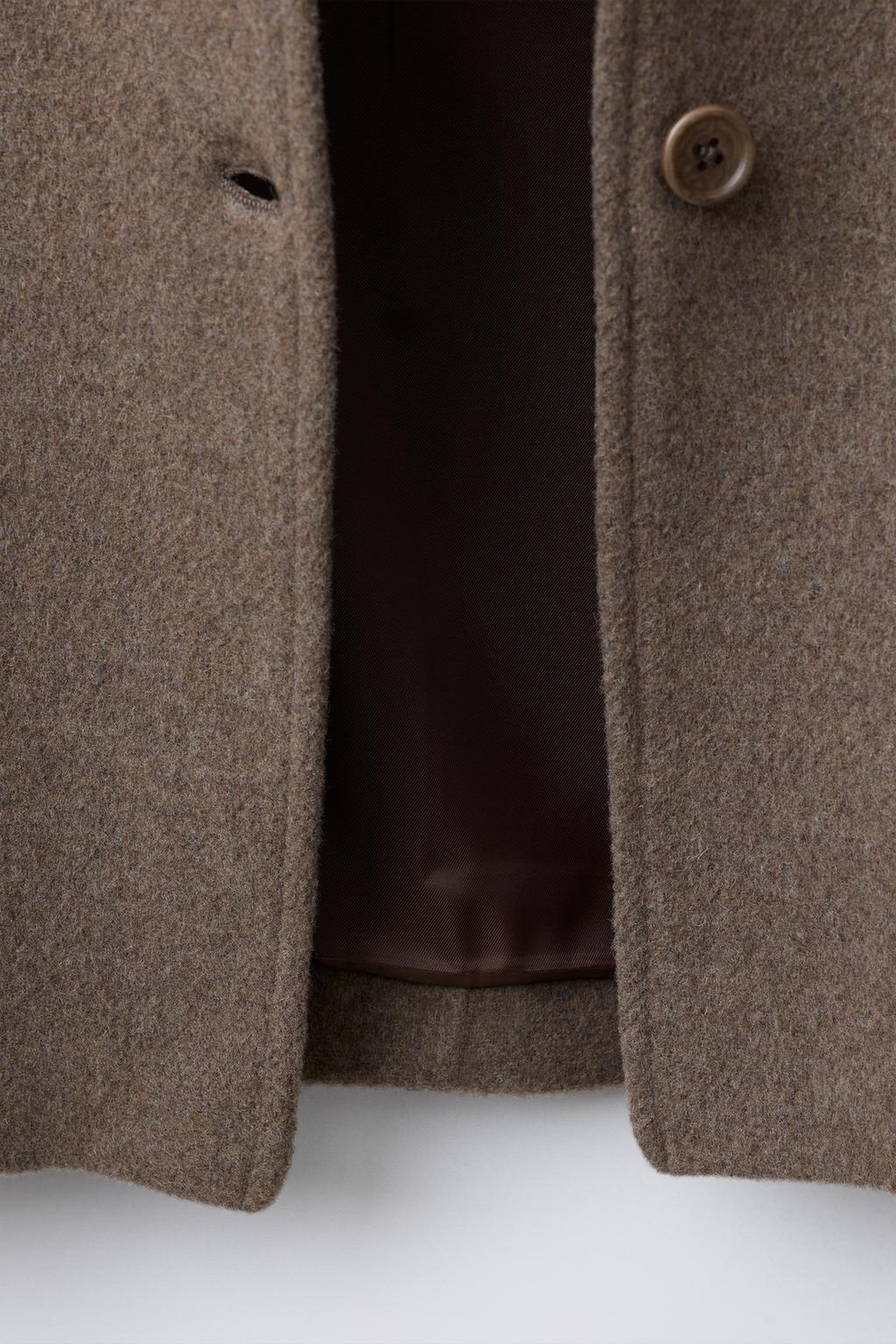 ПАЛЬТО ИЗ КОНТРАСТНОГО ВЕЛЬВЕТА С ШЕРСТЬЮ