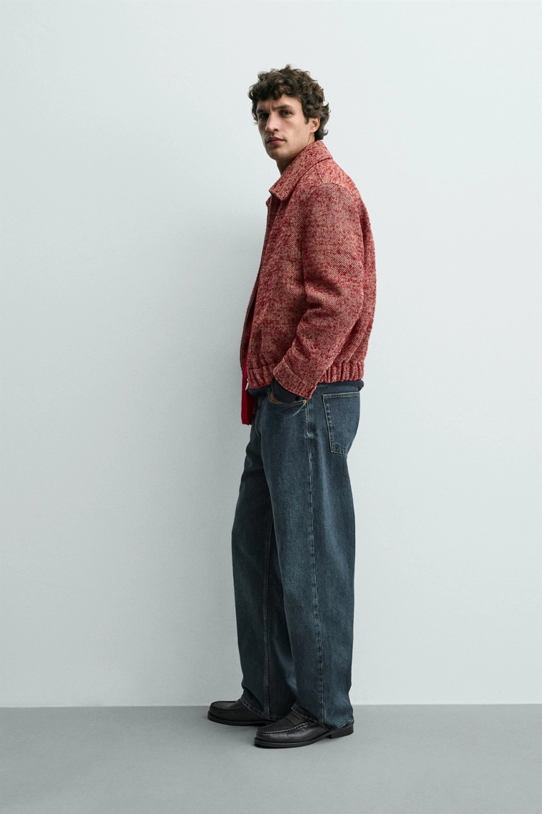 КУРТКА-РУБАШКА ИЗ ШЕРСТИ И РЕЛЬЕФНОЙ ТКАНИ