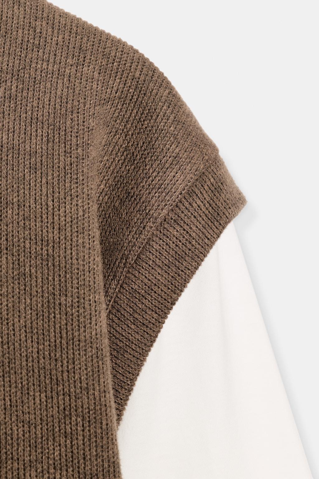 ФУТБОЛКА С КОНТРАСТНЫМ ЖИЛЕТОМ