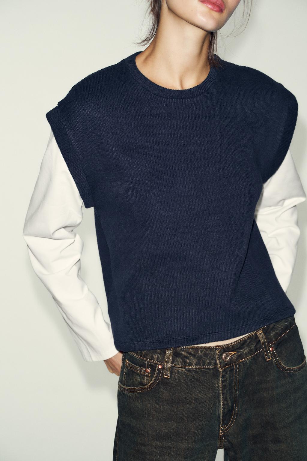 ФУТБОЛКА С КОМБИНИРОВАННЫМ ЖИЛЕТОМ