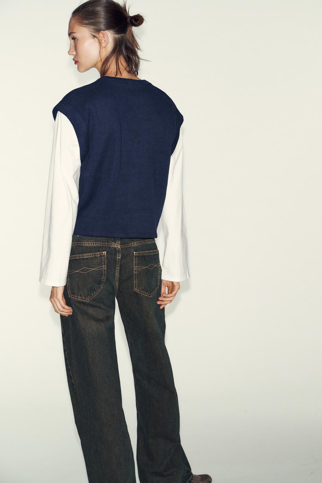 ФУТБОЛКА С КОМБИНИРОВАННЫМ ЖИЛЕТОМ