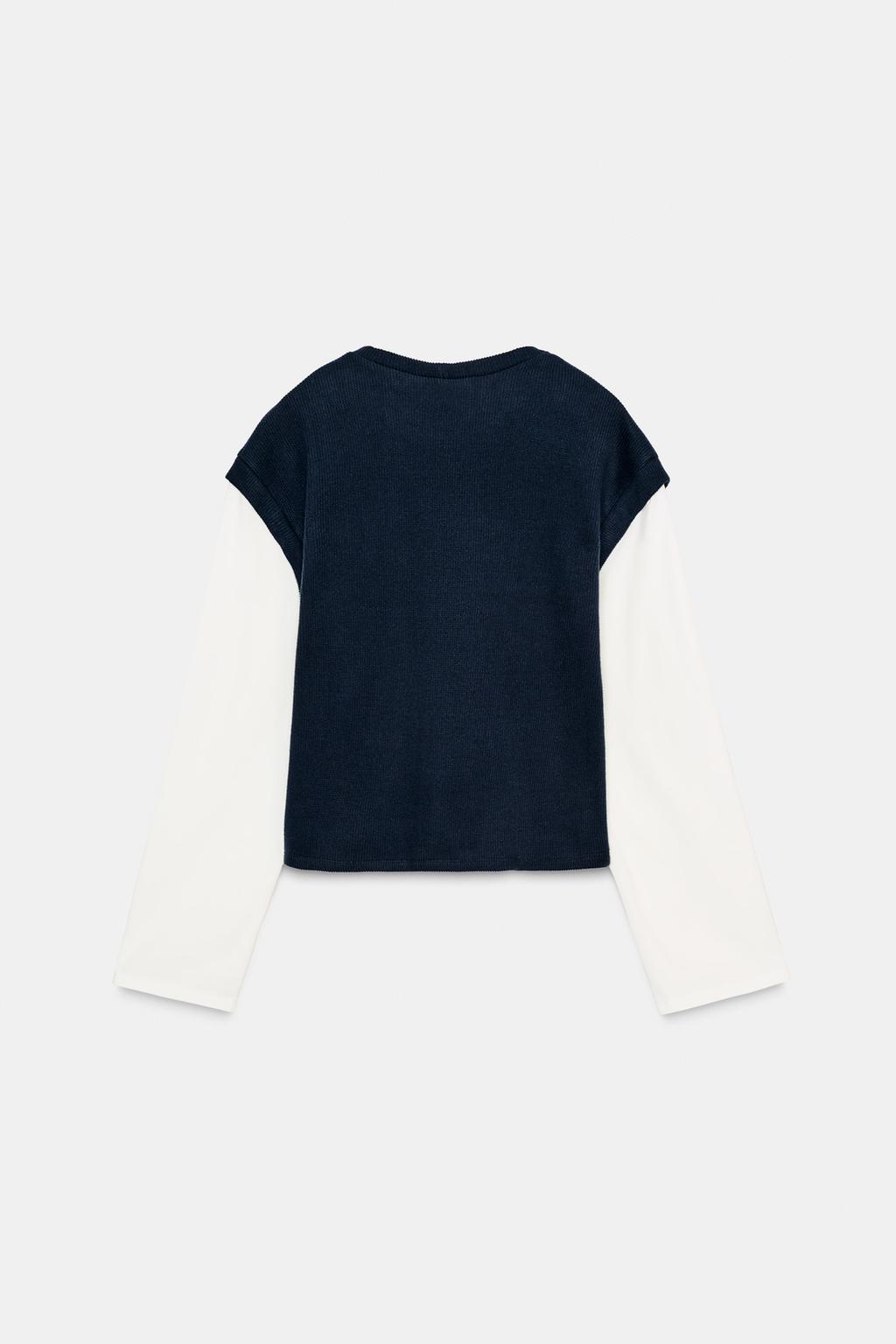 ФУТБОЛКА С КОМБИНИРОВАННЫМ ЖИЛЕТОМ