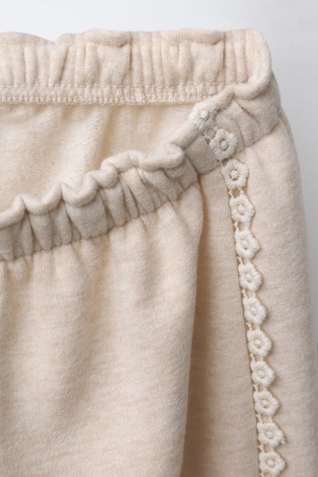 БРЮКИ-ДЖОГГЕРЫ С ЦВЕТОЧНЫМ КРУЖЕВОМ