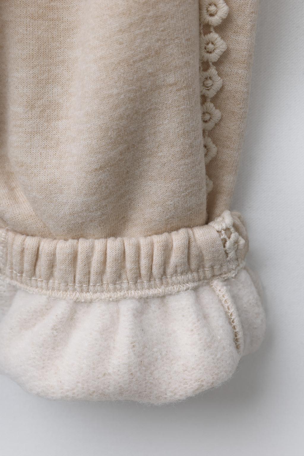 БРЮКИ-ДЖОГГЕРЫ С ЦВЕТОЧНЫМ КРУЖЕВОМ