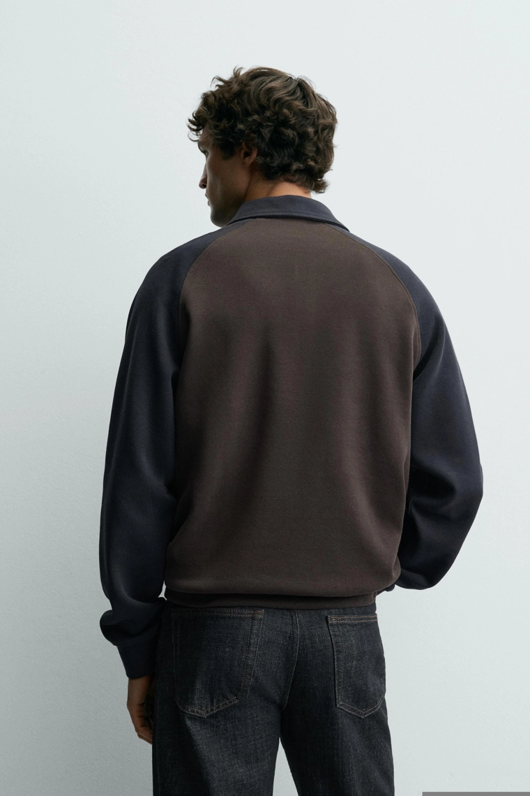 ПОЛО В СТИЛЕ КОЛОР-БЛОК С РУКАВАМИ РЕГЛАН