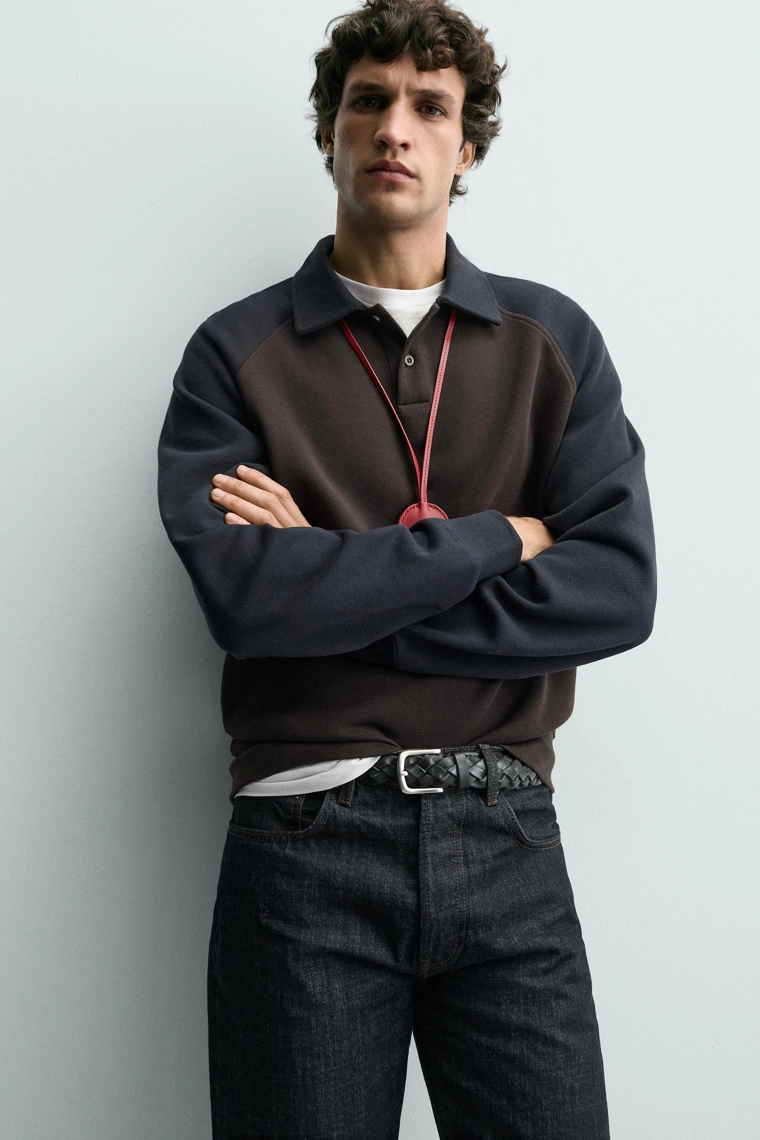 ПОЛО В СТИЛЕ КОЛОР-БЛОК С РУКАВАМИ РЕГЛАН