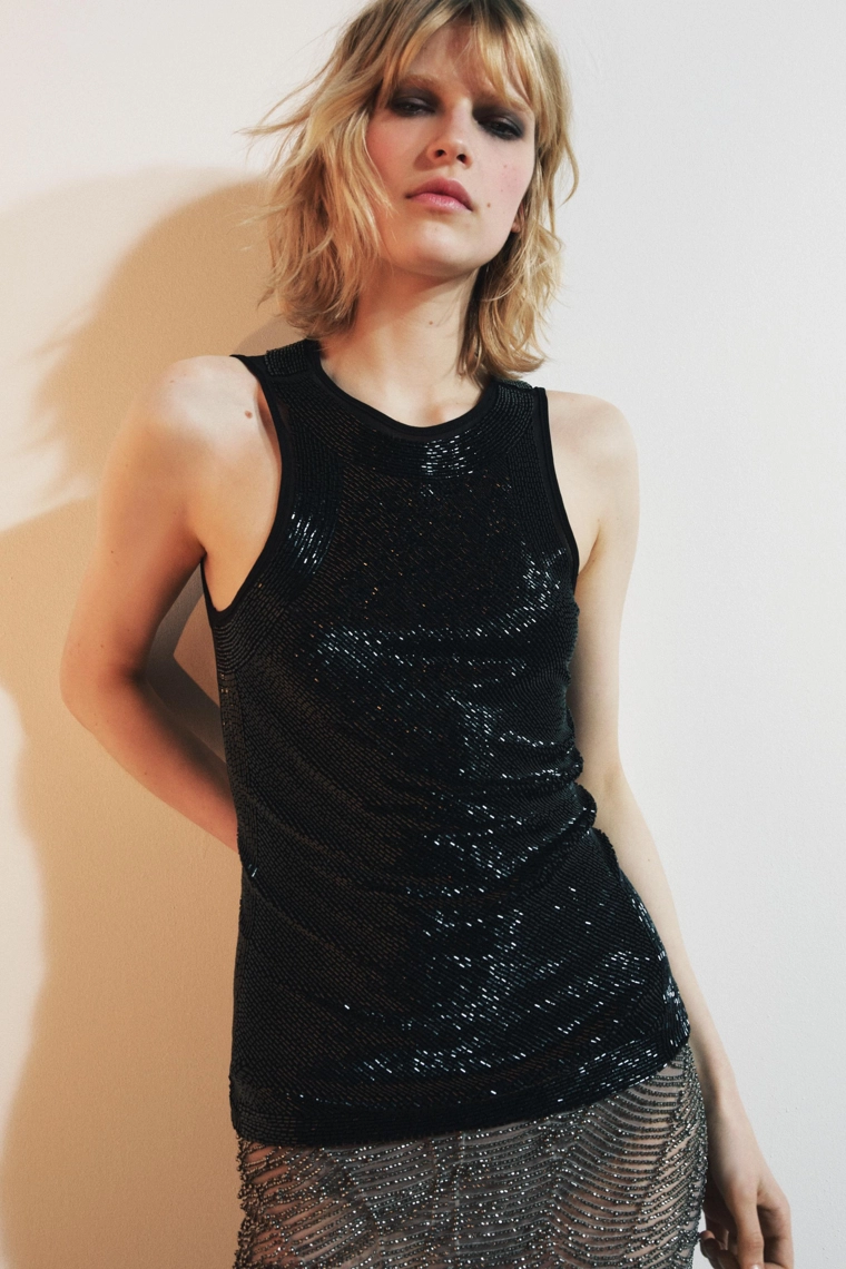 ТОП КОМБИНИРОВАННЫЙ С БУСИНАМИ