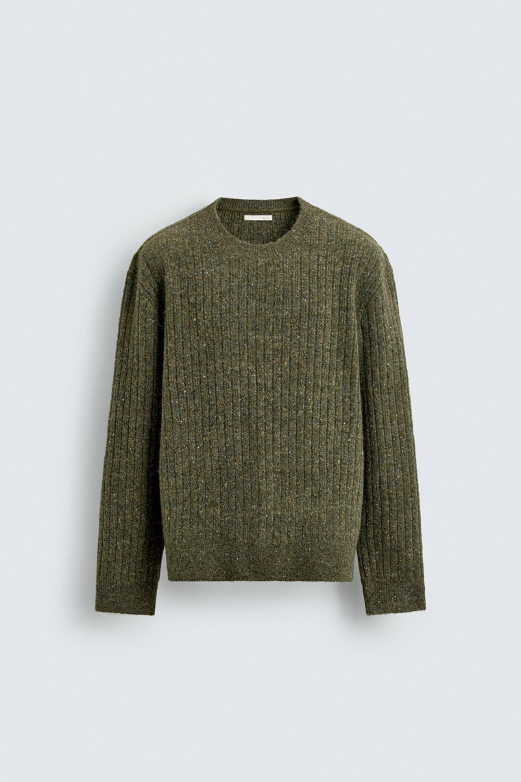 СВИТЕР В РУБЧИК С ПУГОВИЦАМИ