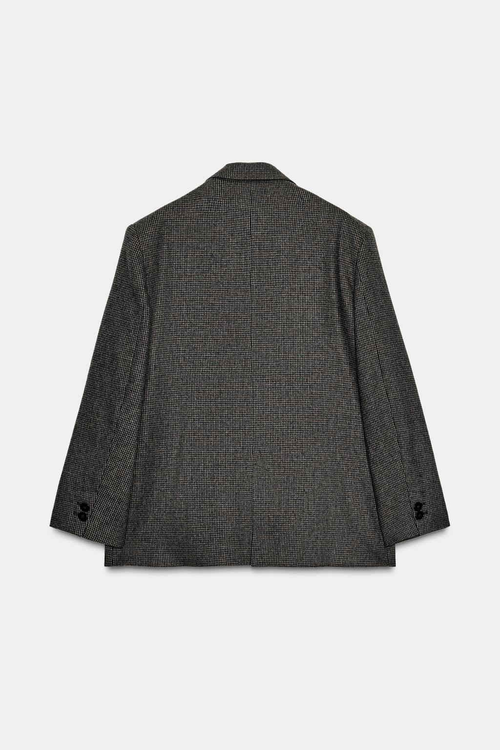 ДВУБОРТНЫЙ БЛЕЙЗЕР ОВЕРСАЙЗ В КЛЕТКУ ИЗ ШЕРСТИ