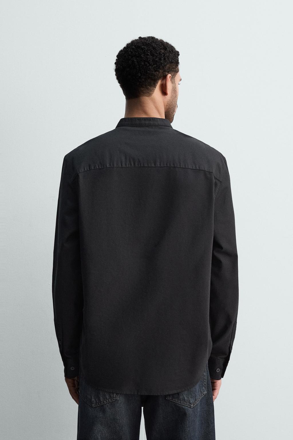 РУБАШКА ОКСФОРД С ВОРОТНИКОМ-СТОЙКОЙ