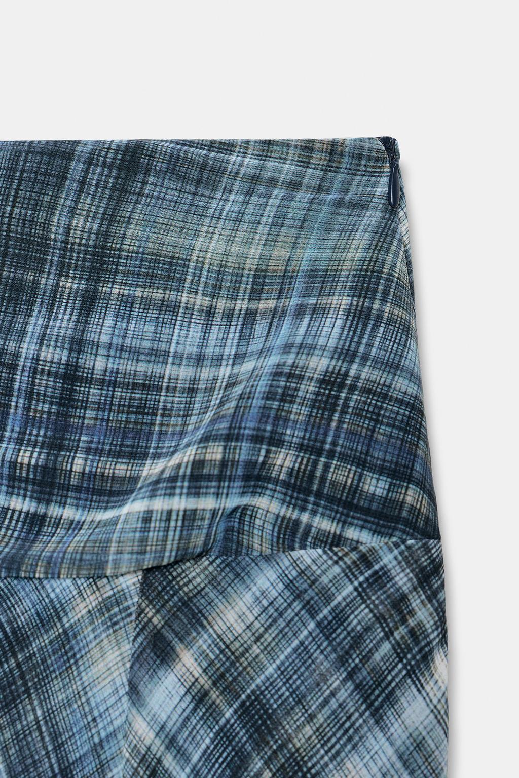 ЮБКА МИДИ АСИММЕТРИЧНАЯ В КЛЕТКУ