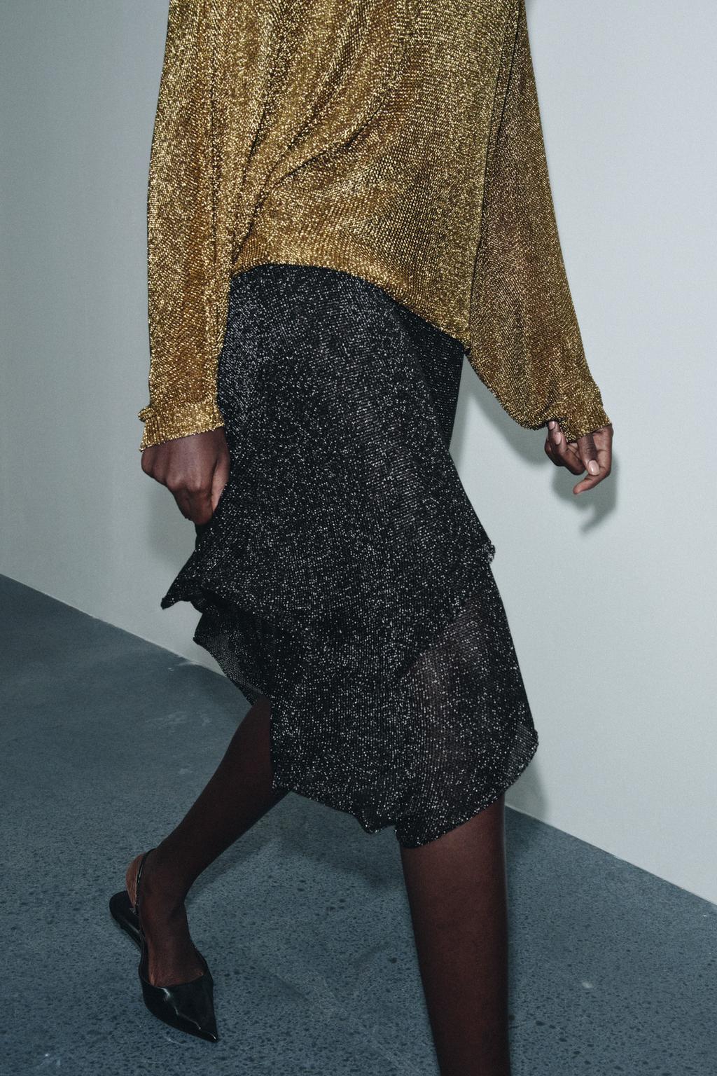 МЕТАЛЛИЗИРОВАННАЯ ТРИКОТАЖНАЯ ЮБКА