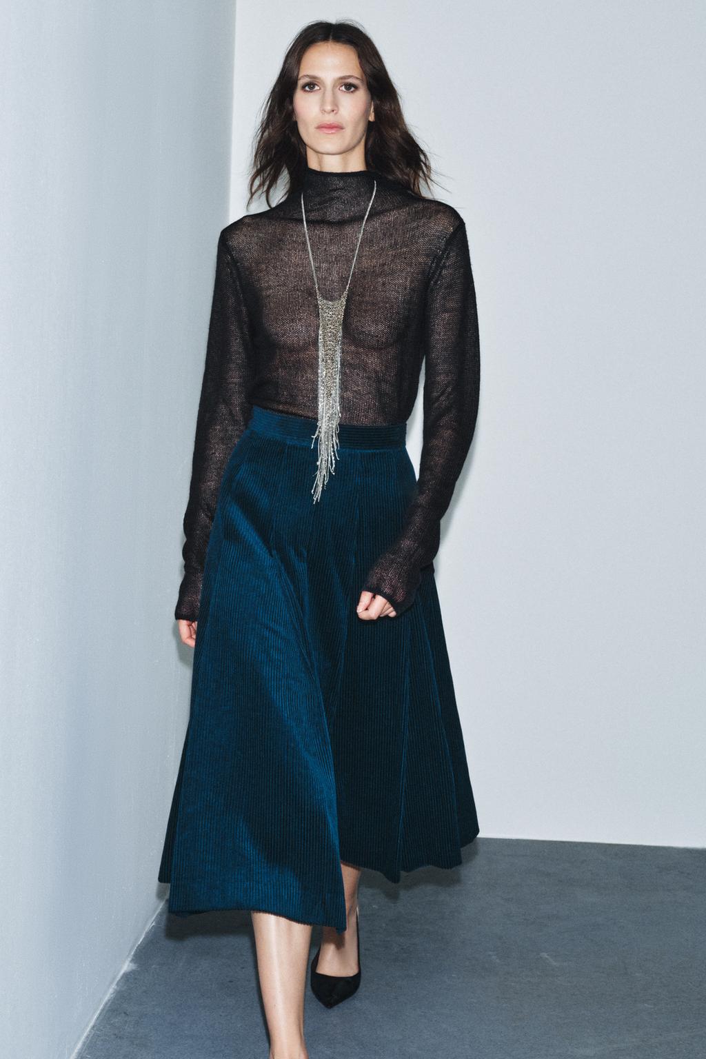 ЮБКА МИДИ ИЗ ВЕЛЬВЕТА — ZW COLLECTION