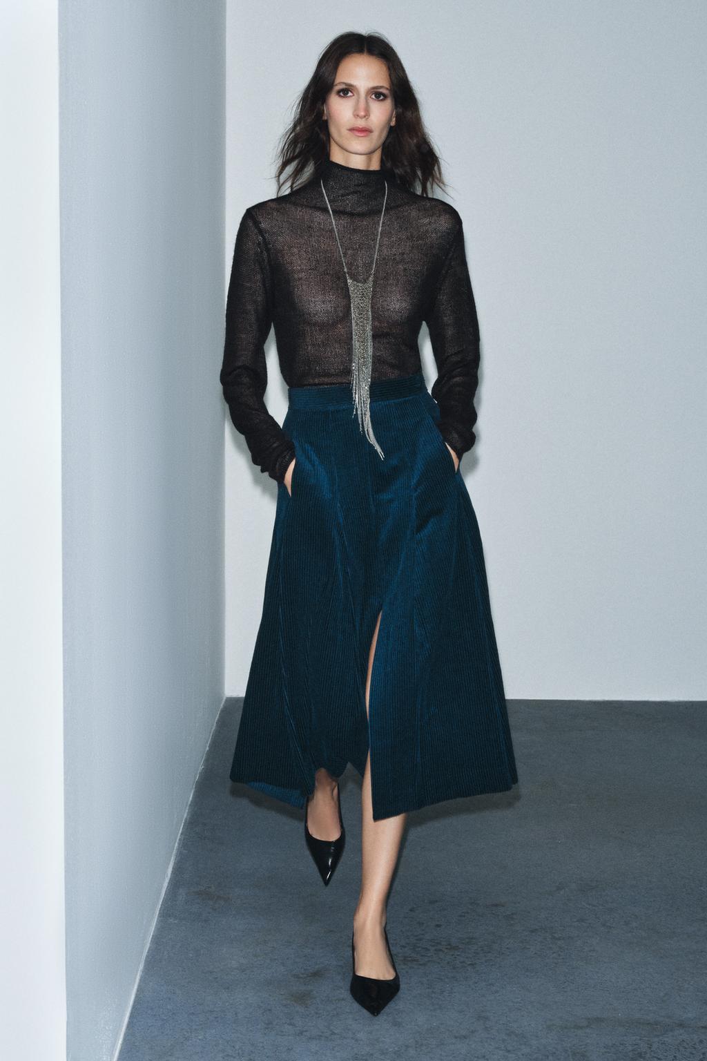 ЮБКА МИДИ ИЗ ВЕЛЬВЕТА — ZW COLLECTION