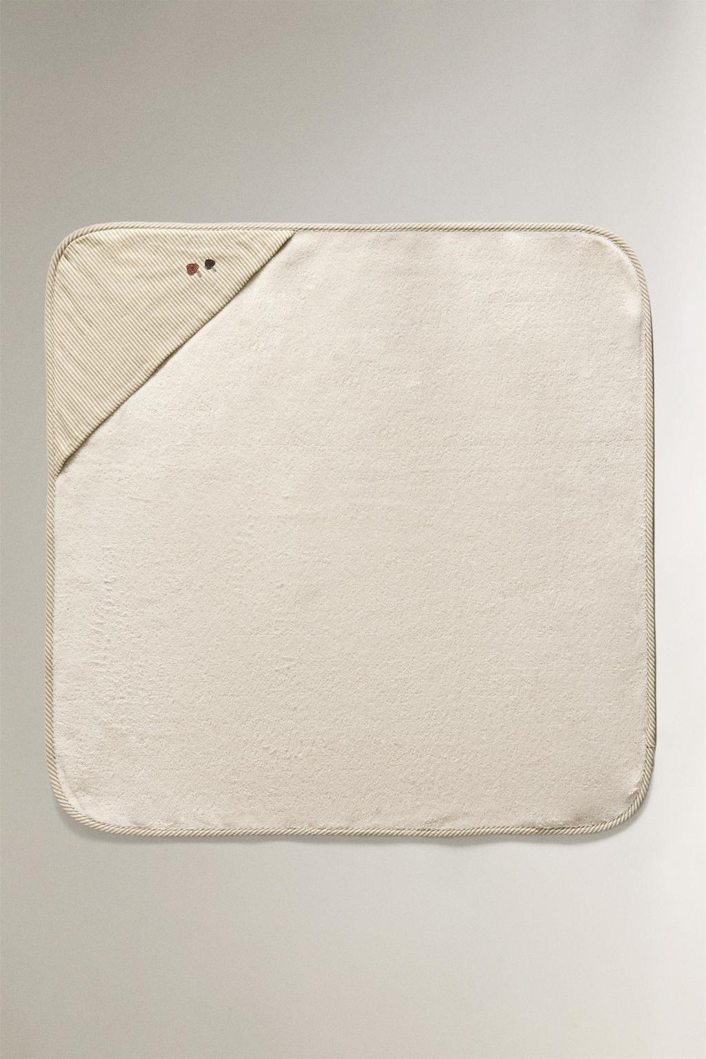 Полосатый муслиновый детский полотенце с капюшоном