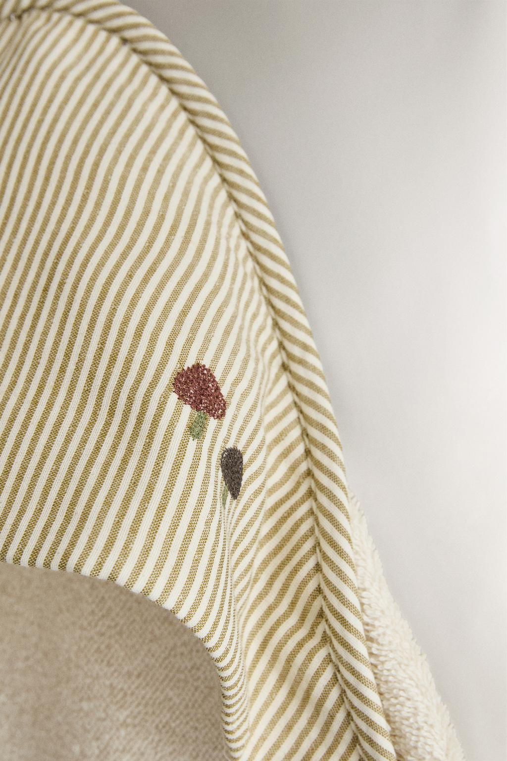 Полосатый муслиновый детский полотенце с капюшоном