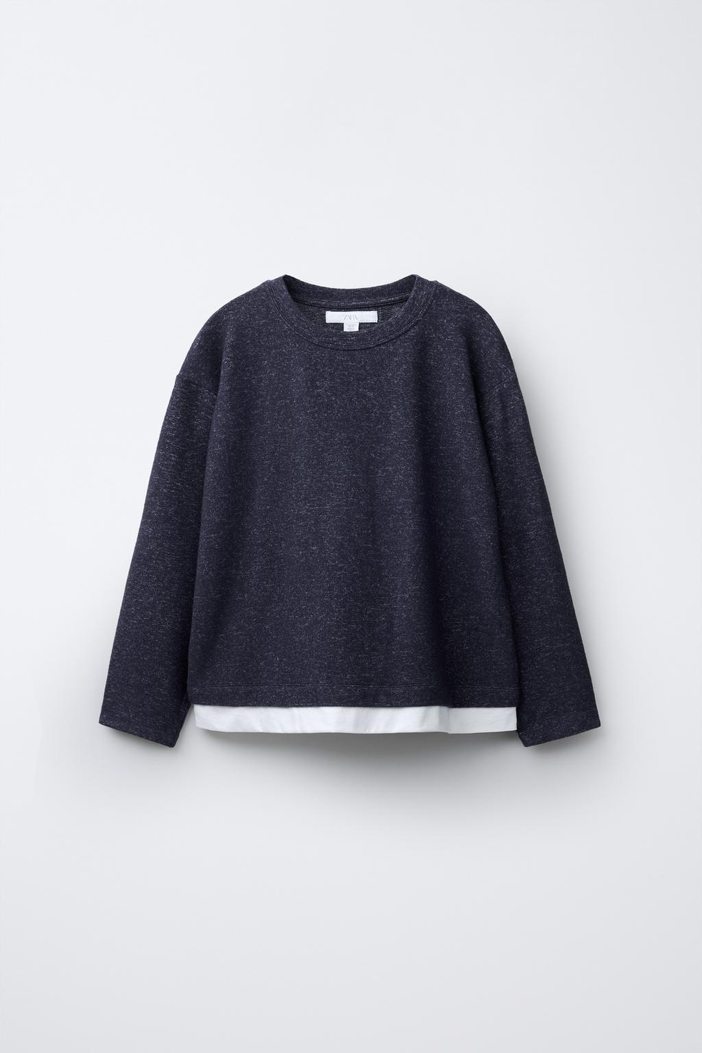 СВИТЕР ИЗ МЯГКОЙ ТКАНИ С КОНТРАСТНЫМИ ДЕТАЛЯМИ