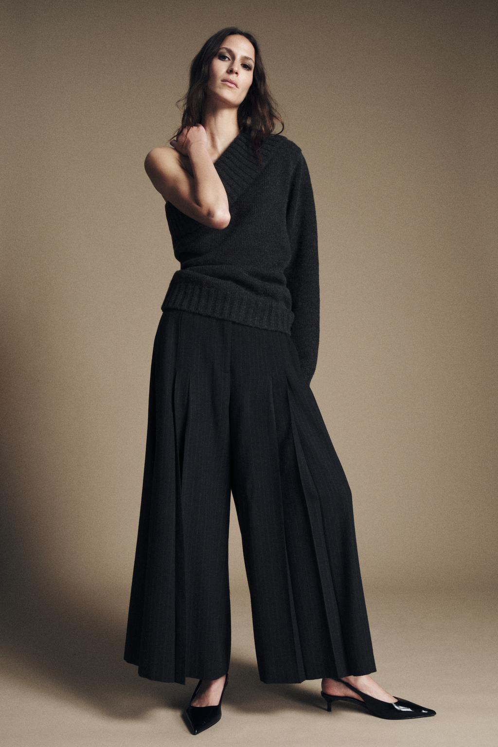 БРЮКИ WIDE LEG В ПОЛОСКУ — ZW COLLECTION