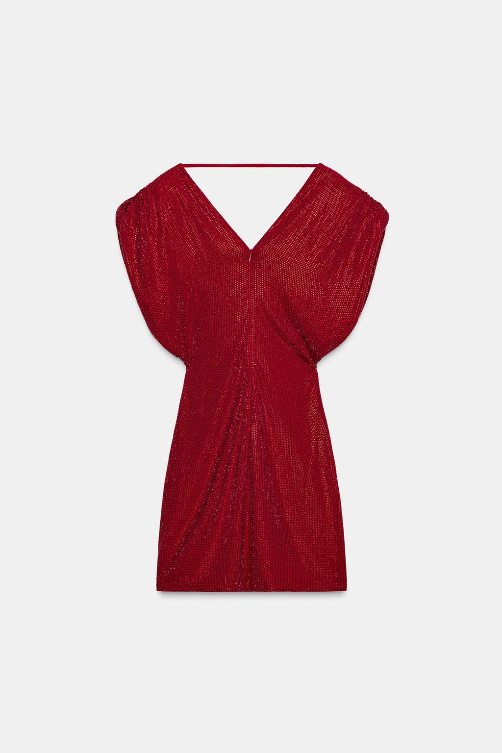 КОРОТКОЕ ПЛАТЬЕ С ПОДПЛЕЧНИКАМИ И СТРАЗАМИ